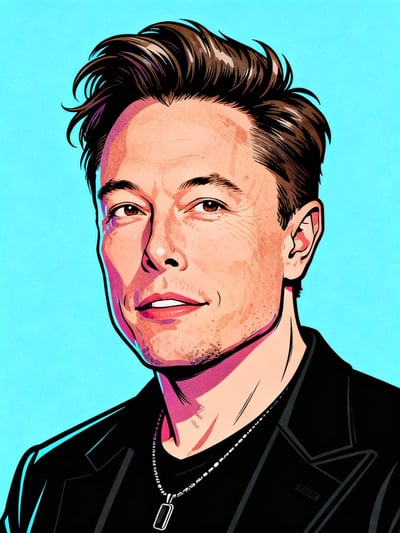 Vibrant Pop Art Character Portrait on Solid Background thumbnail