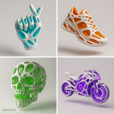 Futuristic Translucent-Core Exoskeleton Digital Sculpture thumbnail