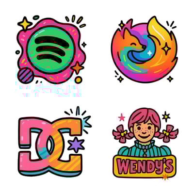 Colorful Cartoon Logo Icon Illustration with Bold Outlines thumbnail