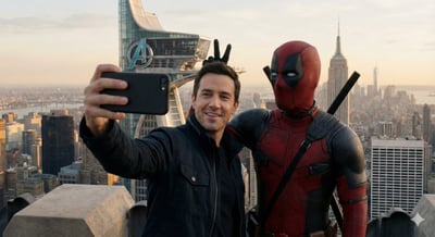 Deadpool Bunny Ears Selfie on Avengers Tower Rooftop thumbnail