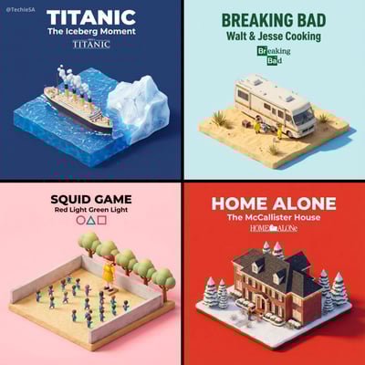 Isometric Miniature 3D Cartoon Diorama Scene Poster thumbnail