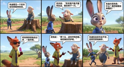 Zootopia-Style 6-Panel Comic: Judy & Nick Explain “Waiting by the Stump” thumbnail