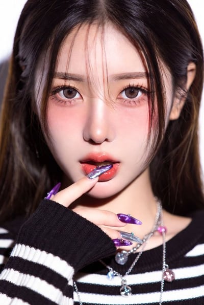 Ultra-Close-Up East Asian Beauty Portrait (Fashion Editorial) thumbnail