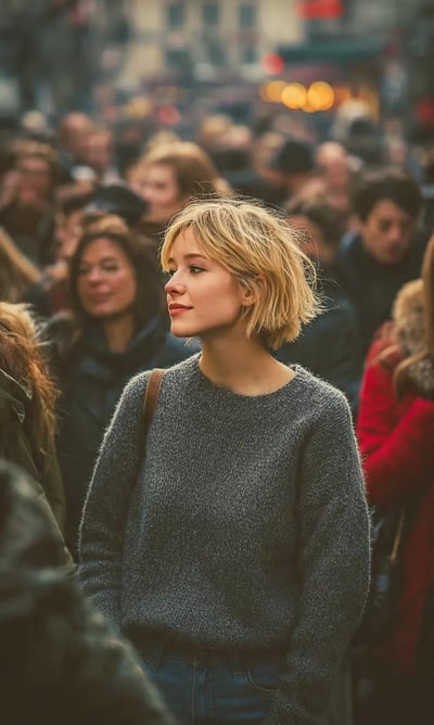 Ultra-Realistic 8K Candid Street Portrait in a Crowded City thumbnail