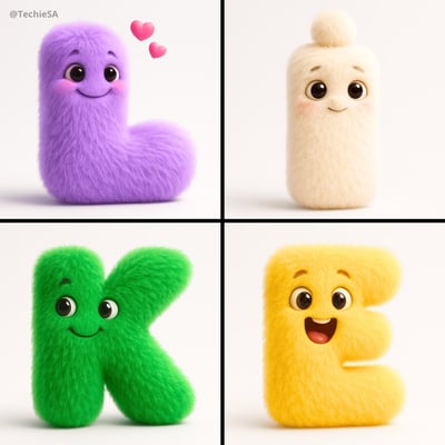 Fuzzy 3D Alphabet Character Render (Plush Letter Creature) thumbnail