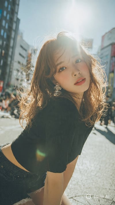 Young Japanese Beauty Model in Tokyo — High-End Outdoor Fashion Portrait thumbnail