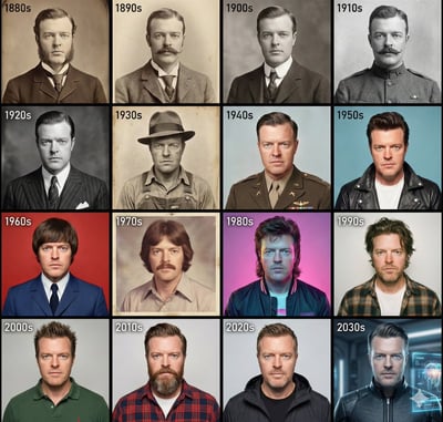 4×4 Decade Fashion Style Grid Portrait (Starting in the 1880s) thumbnail