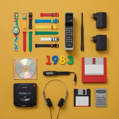 1983 Inventions Knolling Flat Lay Product Photography (4:5) thumbnail