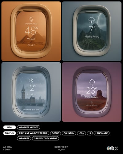 Surreal Minimal Airplane Window Weather UI Widget thumbnail