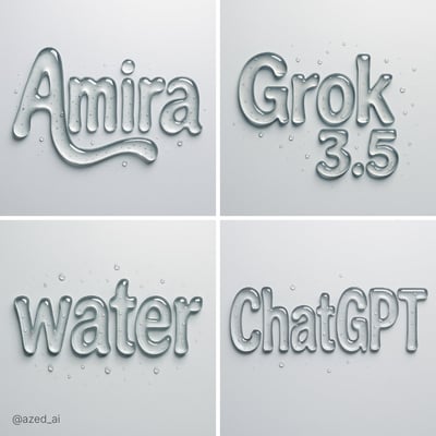 Abstract Liquid Typography "text" in Transparent Water Gel thumbnail