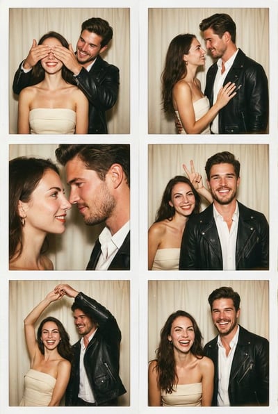 Realistic Vintage Photo Booth Polaroid Collage (Couple Face Reference) thumbnail