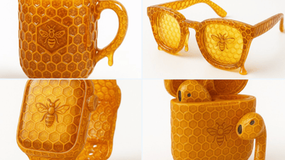 Transparent Honeycomb Honey-Crystal Transformation Logo thumbnail