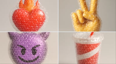 Hyper-Realistic Bubble-Wrapped ❤️‍🔥 Emoji 3D Render thumbnail