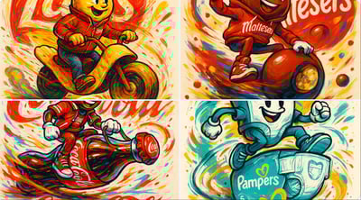 Brand Virtual Character Riding a Futuristic Product Vehicle thumbnail