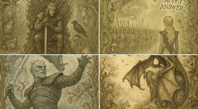1920s Arthur Rackham-Style Fairy Tale Illustration (Muted Watercolor & Ink) thumbnail