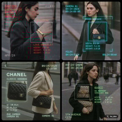 CCTV Sci‑Fi Product Scan Overlay for Street Fashion (VHS Glitch UI) thumbnail