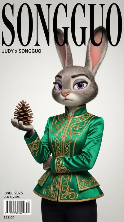 Judy Hopps x Songguo Luxury Fashion Magazine Cover (9:16) thumbnail