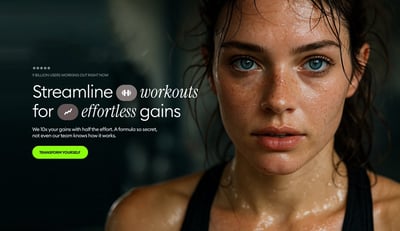 Young Woman Post-Workout Close-Up Face Photo (Editorial Branding Landing Page) thumbnail