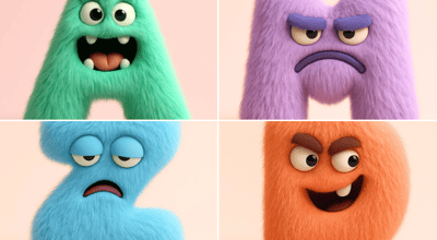 Realistic Fluffy Monster Letter (3D Minimal Character) thumbnail