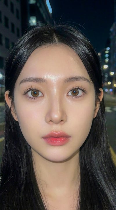 Extreme Close-Up Night Flash Selfie Portrait (Douyin Aesthetic) thumbnail